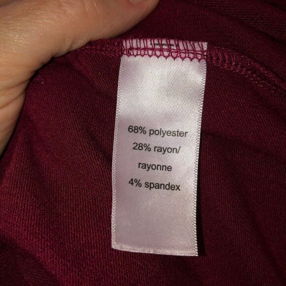 Maurices Womens Size XXL Maroon Open Front Pockets Stretch Sweater Cardigan Top - Picture 12 of 13